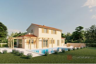 006 2053 01 Motovun Modern villa under construction with pool for sale
