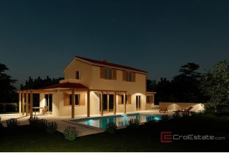 006 2053 01 Motovun Modern villa under construction with pool for sale