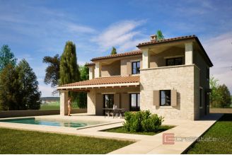 003 2053 22 Porec Istrian stone villa with pool and sea view for sale