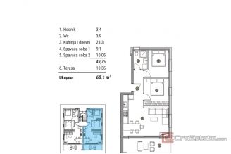 007 2035 312 Trogir Modern two bedroom apartment with a sea view for sale