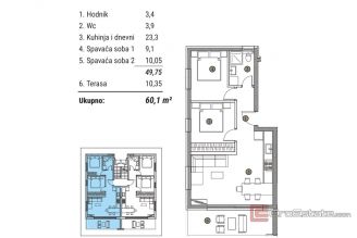 007 2035 313 Trogir Comfortable two bedroom apartment with a sea view for sale